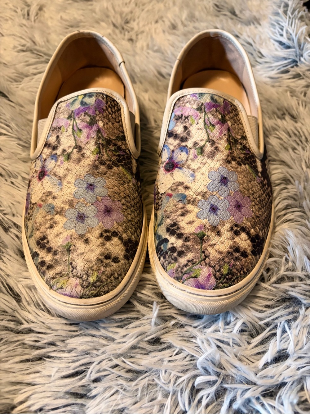 Vince Camuto Becker Floral Snakeskin Slip On Sneaker